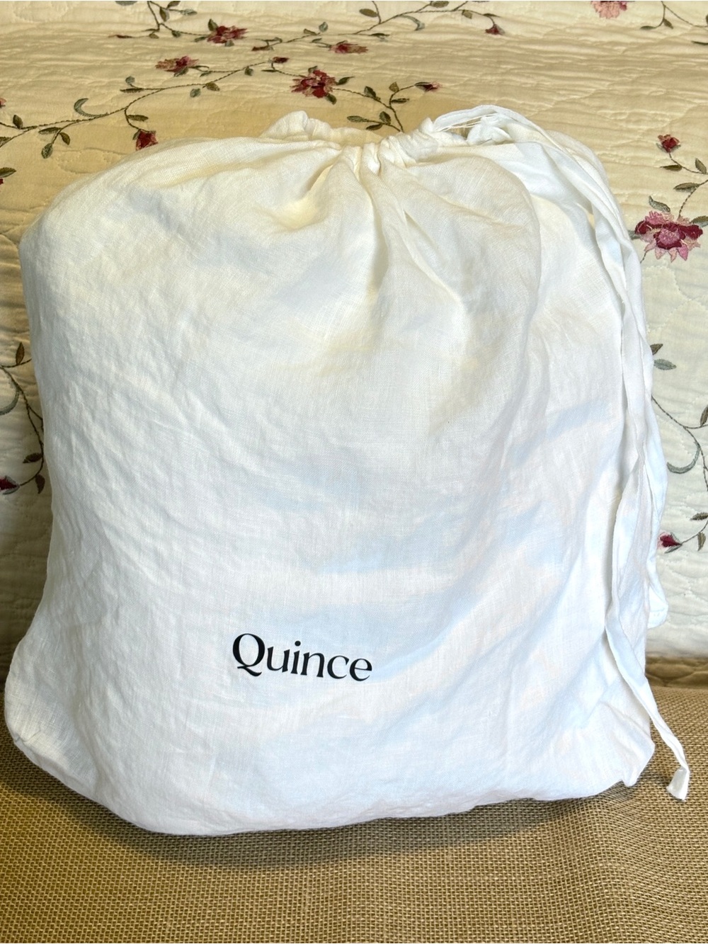 Quince European Linen White Fitted Sheet King Size